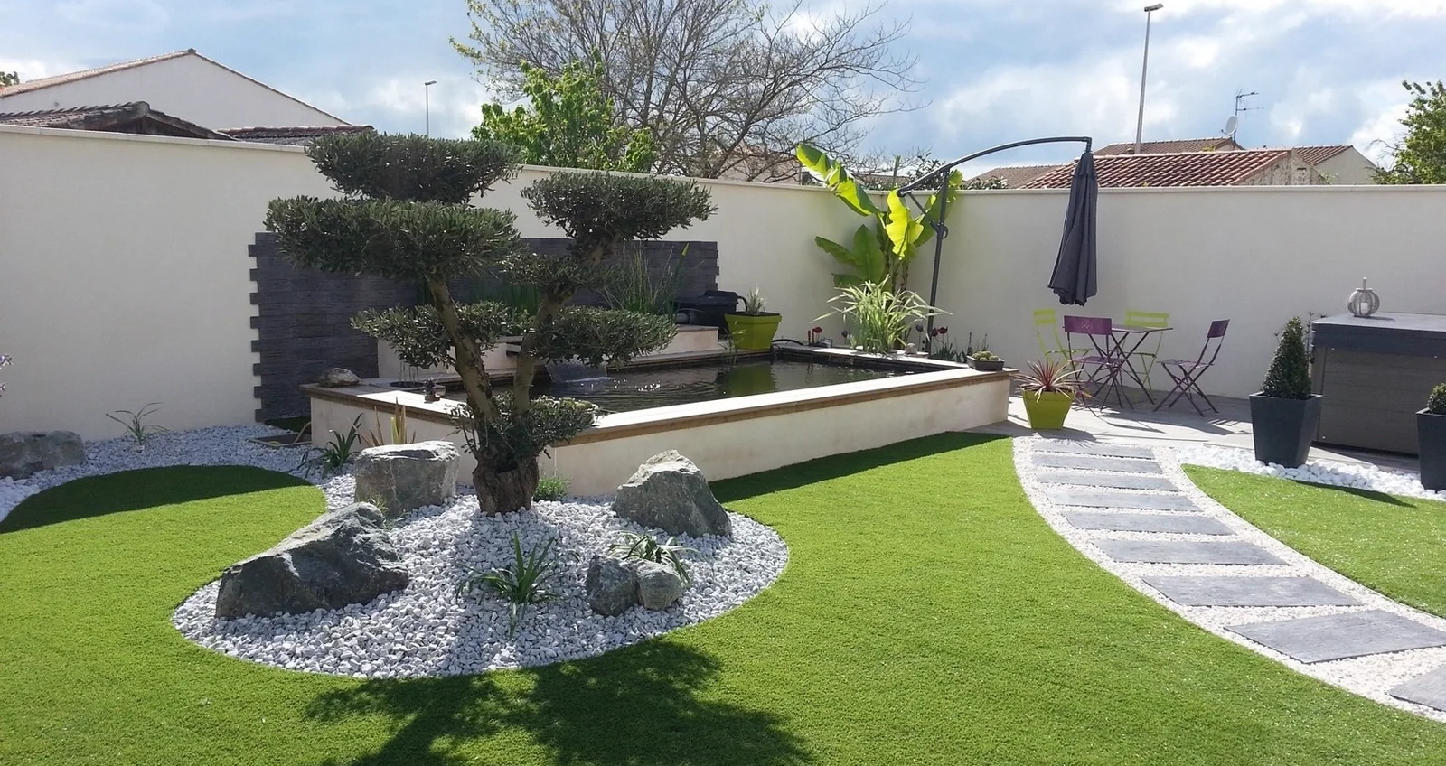Jardin paysager créé par Nature & Co